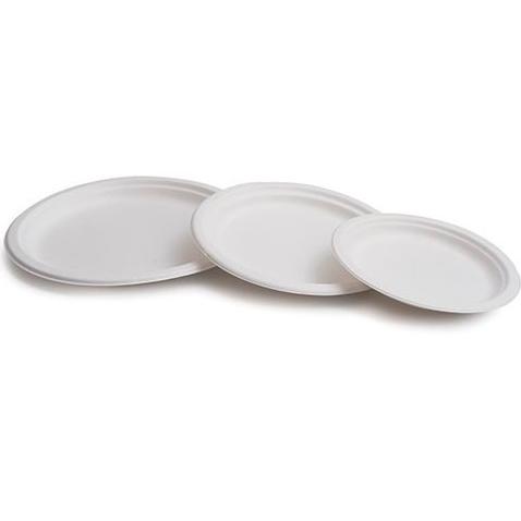 Plato Caña De Azúcar 17Cm Biodegradable Blanco Pack 50