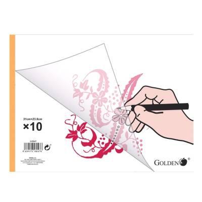 Golden Bloc Papel Vegetal Encolado 10 Hojas 70 Gr. 31X24Cm