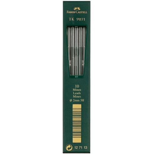 Faber Castell Minas Tk 9071 Dibujo 2Mm 3H Estuche 10Ud Negro Intenso