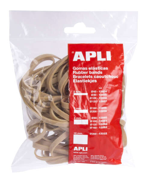 Apli Gomas Elasticas De Caucho Natural - Ø 160 X 5Mm - Gran Elasticidad Y Resistencia - Contenido 100 G