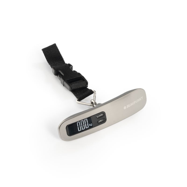 Blaupunkt Bascula Pesamaletas - Capacidad 50Kg - Precision De 50G - Pantalla Digital - Apagado Automatico - Unidades Variadas - Funcion Tara - Bloqueo De Lectura - Color Gris