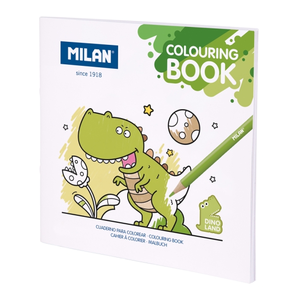 Milan Dino Land Cuaderno Para Colorear Microperforado - Tematica Dinosaurios - 20 Ilustraciones Detalladas