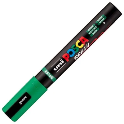 Posca Marcador Pc-5Br Brush Punta M Semiflexible Verde