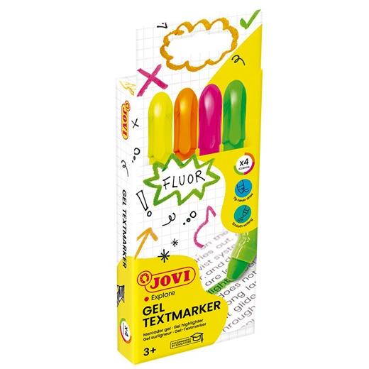 Jovi Marcador Fluorescente Gel Textmarker Neon De Gel En Stick 140Mm C/Surtidos Estuche 4 Ud