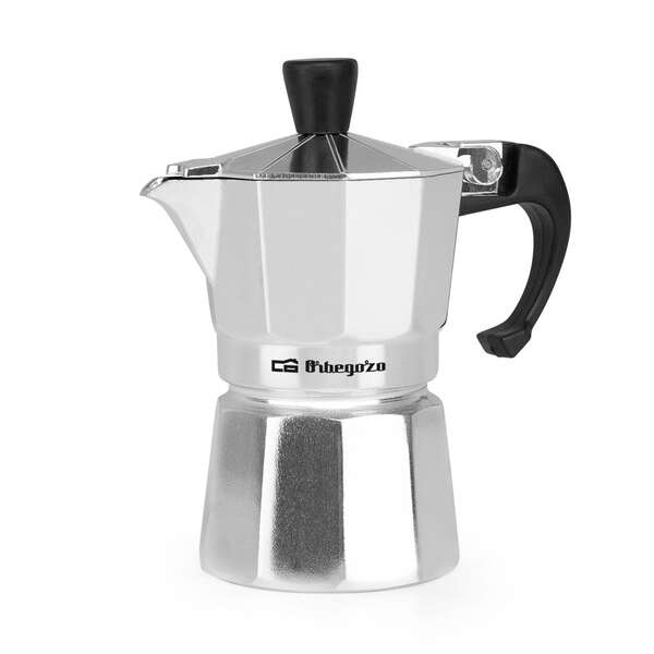 Orbegozo Kf 100 Cafetera Italiana Compacta - Delicioso Cafe En Una Taza - Mango Ergonomico - Valvula De Seguridad - Facil Limpieza - Para Cocinas A Gas - Electricas Y Vitroceramica