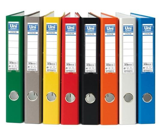 Unisystem Archivador Palanca Color 45Mm Cantonera Larga Folio Cartón Forrado Pp Gris