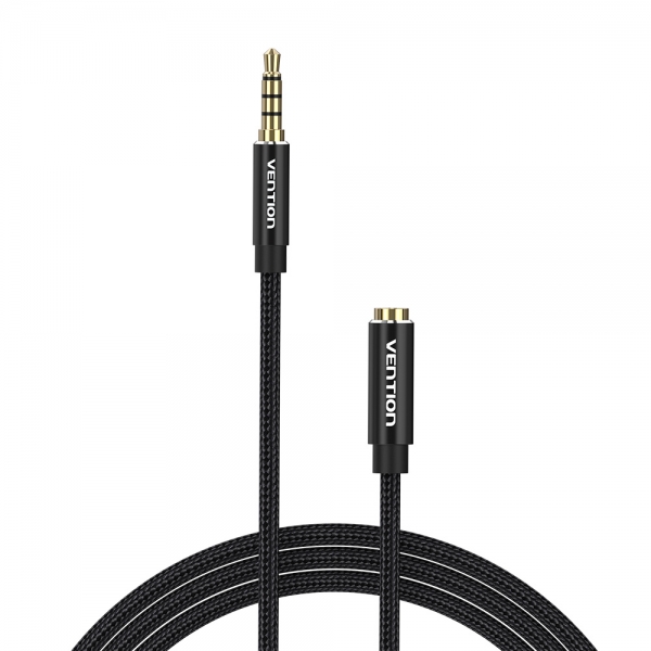 Vention Cable Estereo Jack 3.5 Macho A Jack 3.5 Hembra - 2M - Color Negro