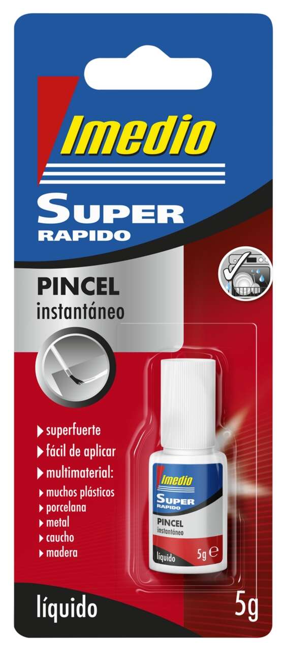 Imedio Super Rapido Bote De Pegamento Instantaneo Con Pincel 5Gr - Transparente - Multimaterial