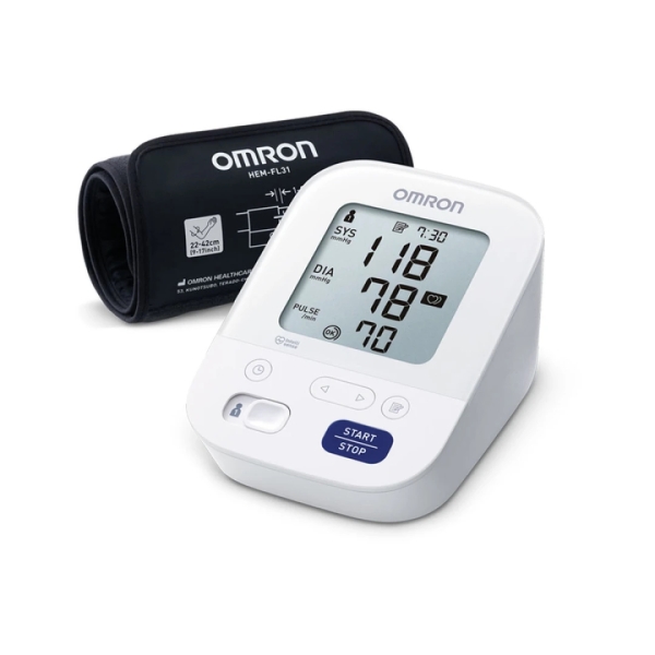 Omron M3 Comfort Tensiometro De Brazo - Deteccion Latido Arritmico - Intellisense - Validacion Clinica - Memoria 2 Usuarios Y 60 Lecturas - Color Blanco