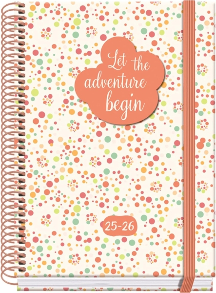 Dohe Bubbles Agenda Escolar 25/26 Espiral A5 - Semana Vista - Papel 70G/M2 - 4 Hojas De Pegatinas - Cubierta De Carton Plastificado - Cierre Con Goma Elastica