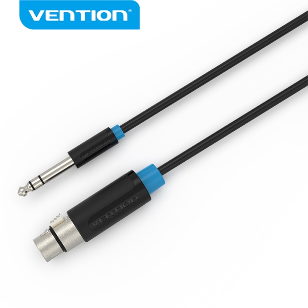 Vention Cable De Audio - Jack 6.5Mm A Xlr - Conector Estereo - Material Pvc Resistente - Alta Calidad De Sonido - Color Negro