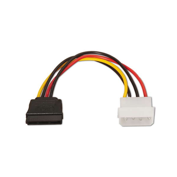 Aisens Cable Sata Alimentacion - Molex 4Pin/M-Sata Hembra - 16Cm - 100% Cobre - Color Negro