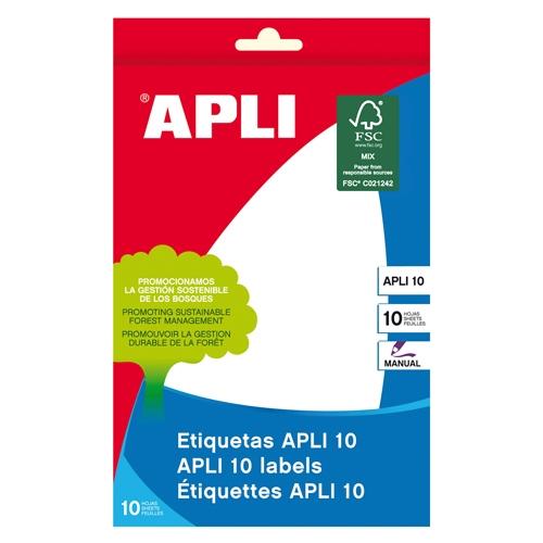 Apli Etiquetas Adhesivas 105X149Mm Escritura Manual C/Romos 1 X 10H Blanco