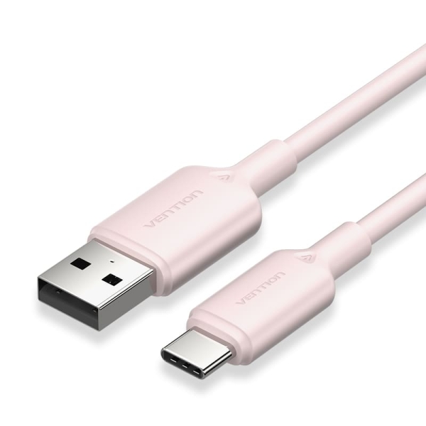 Vention Cable Usb-C A Usb-A 3A 60W - 2M - Trenzado - Color Rosa