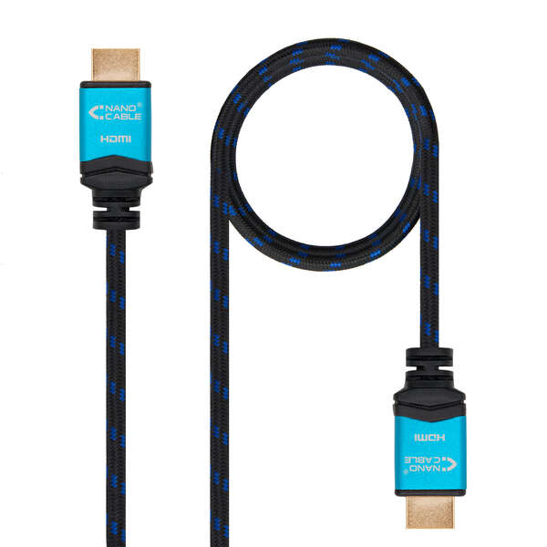 Nanocable Cable Hdmi V2.0 Macho A Hdmi V2.0 Macho 1.50M - 4K@60Hz 18Gbps - Alta Velocidad - Recubierto Nylon Trenzado - Color Negro/Azul