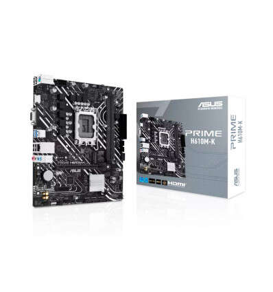 Asus Prime H610M-K Placa Base Intel1700 2X Ddr5 - Hdmi, Vga, M.2, Pcie4.0, 4X Sata Iii, Rj-45, Usb 3.2, Microatx