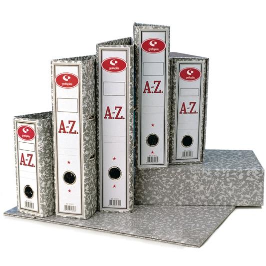 Grafoplás Archivador Palanca Classic Folio 65Mm Rado Cartón Forrado Jaspeado Gris