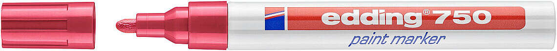 Edding 750 Rotulador Permanente - Punta Redonda - Trazo Entre 2 Y 4 Mm. - Tinta Opaca - Secado Rapido - Color Rojo