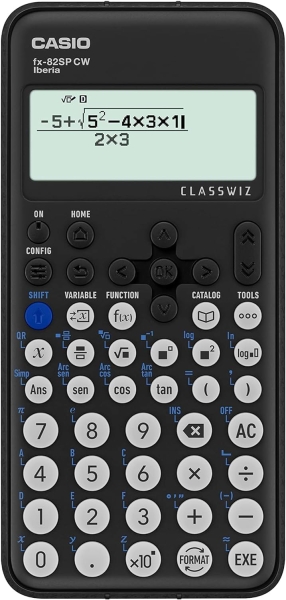 Casio Iberia Classwiz Fx-82Sp Calculadora Cientifica Pantalla Lcd 12 Digitos - Mas De 300 Funciones - Simplificacion Fracciones, Calculos Fraccionarios, Division Entera Etc... - Tapa Protectora - Color Negro