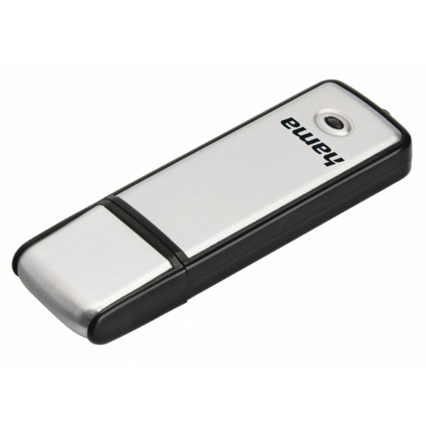 Hama Fancy Memoria Pendrive Usb 2.0 Con Tapa - 128Gb De Capacidad - 15Mb/S De Transferencia - Aluminio Cepillado - 20X66X8Mm - Color Negro Y Plata