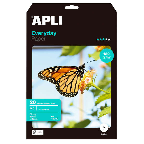 Apli Papel Fotografico Everyday A4 180G 20 Hojas