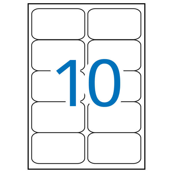 Apli Pack De 100 Etiquetas Calidad Foto 99.1X57Mm - 10 Hojas Por 10 Etiquetas - Cantos Romos - Adhesivo Permanente - Color Blanco