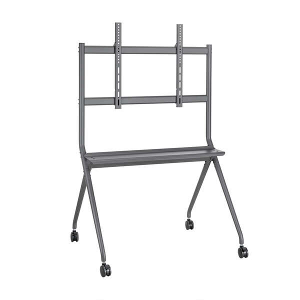 Aisens Soporte De Suelo Pro Para Pantallas Interactivas/Tv De 50 A 86" - Bandeja Multiusos - Peso Max. 120Kg - Color Negro