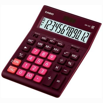 Casio Calculadora De Oficina Sobremesa 12 Dígitos Granate