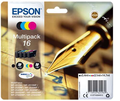 Epson T1626 Pack De 4 Cartuchos De Tinta Originales - C13T16264012