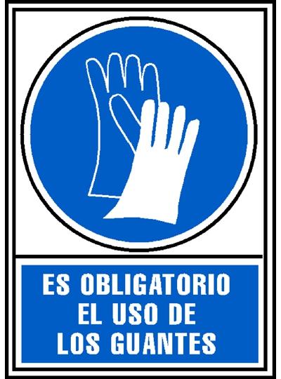 Archivo 2000 Señal "Obligatorio Uso De Guantes" 210X297 Pvc Azul Y Blanco
