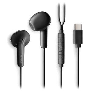 Ngs Cross Glide Auriculares Intraurales Con Microfono - Usb-C - Boton Multifuncion - Color Negro