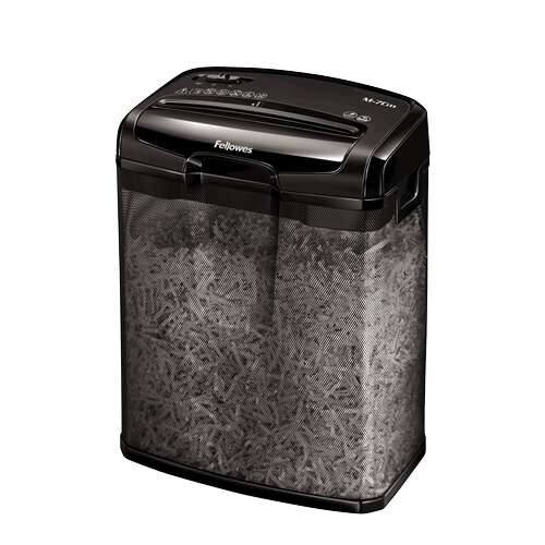 Fellowes M-7Cm Destructora De Papel Manual Corte En Particulas P-4 - Destruye Hasta 7 Hojas - Papelera De 13L - Color Negro