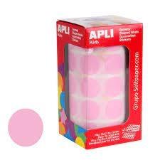 Apli Gomets Redondos 20Mm Rollo Rosa