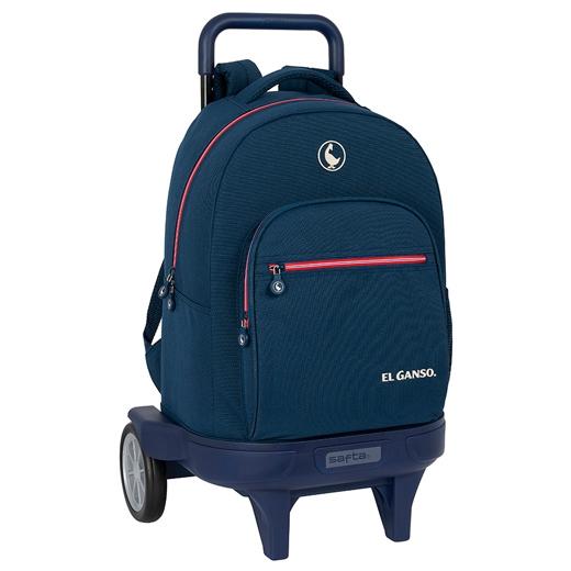 Safta Mochila Grande C/Ruedas Compact Evolution Extraíble El Ganso "Classic" Azul