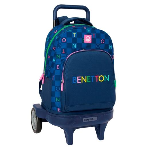 Safta Mochila Gde. C/Ruedas Compact Evol. Ext. Benetton "Damero"