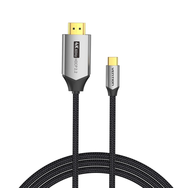 Vention Cable Usb-C A Hdmi 4K - Alta Resolucion 4K@60Hz - Plug & Play - Conectores Chapados En Oro - Color Negro