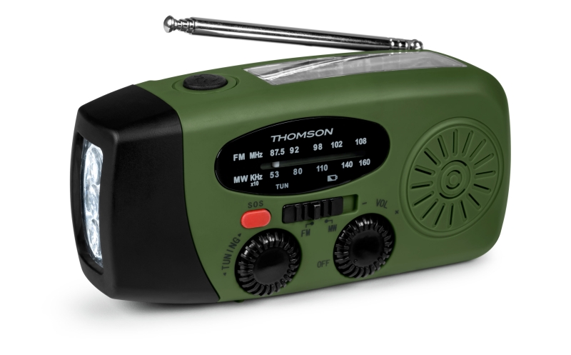 Thomson Rt260 Radio - Linterna De Emergencia - Funcion Powerbank -  Color Verde