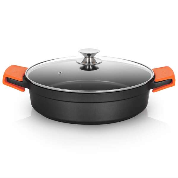 Orbegozo Cdb 1032 Cacerola Baja - Aluminio Fundido Indeformable - Capacidad 5.9L - Asas De Silicona - Antiadherente Pfoa - Apta Para Todo Tipo De Fuegos