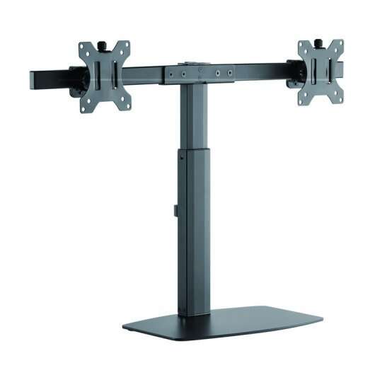 Tooq Soporte De Mesa Para 2 Monitores De 17"-27" - Regulacion De Altura Por Piston De Gas - Gestion De Cables - Peso Max 6Kg X Brazo - Vesa 100X100Mm