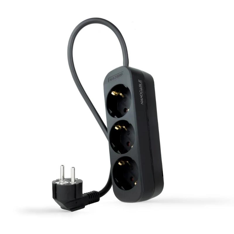 Nanocable Regleta De Enchufes 3 Tomas 1.4 M Negro