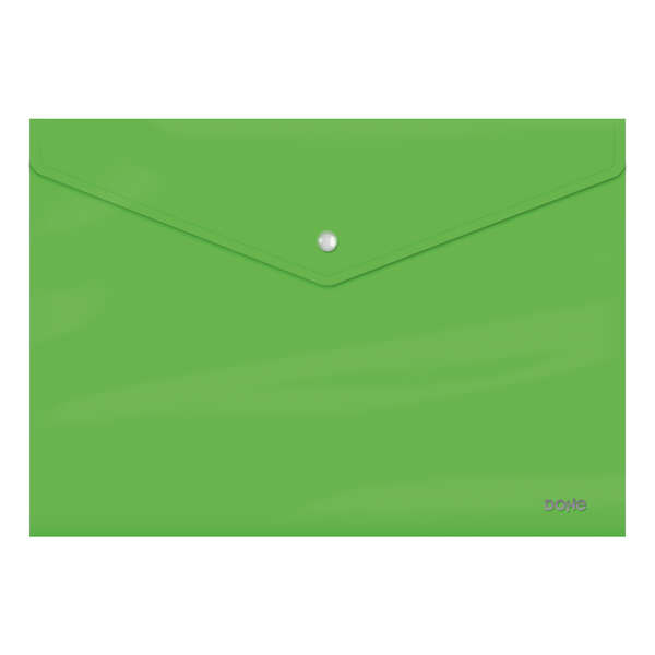 Dohe Sobre Portadocumentos Tamaño Folio - Cierre De Broche - Polipropileno Cristal Opaco 200 Micras - Color Verde