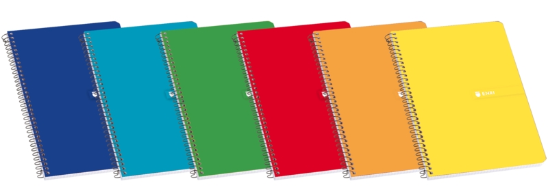 Enri Cuaderno Espiral Tapa Blanda Fº Liso 80 Hojas - Tamaño Fº - 80 Hojas - Espiral Resistente - Colores Surtidos
