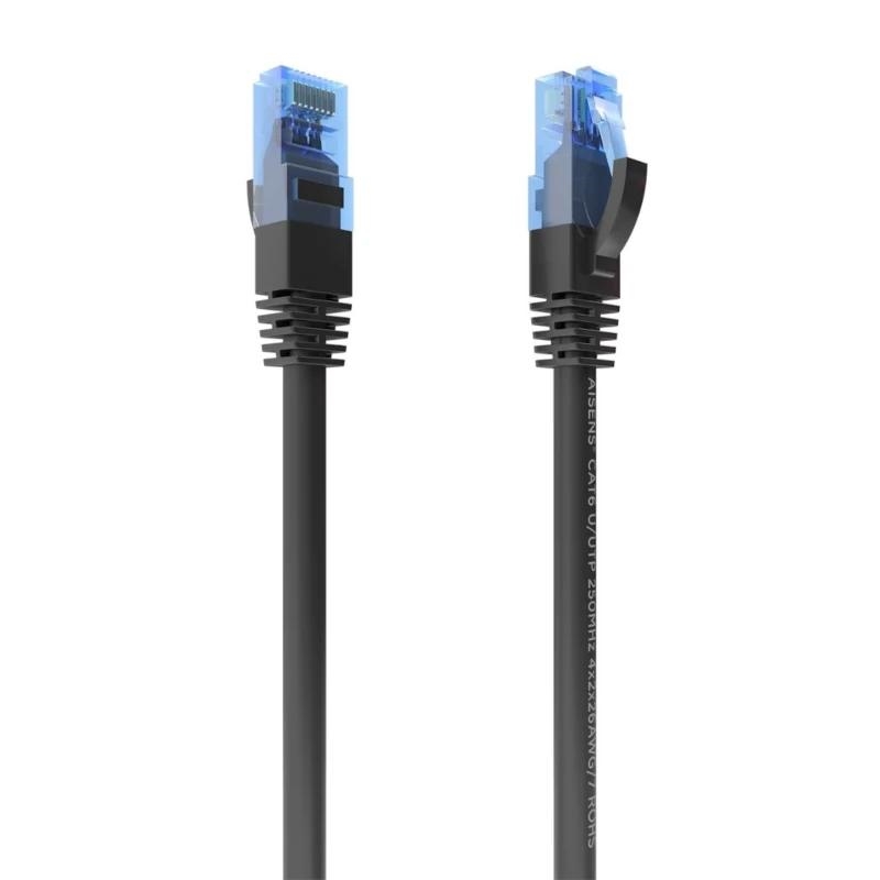 Aisens Cable Rj45 Cat.6 Utp Awg26 Cca Negro 25Cm