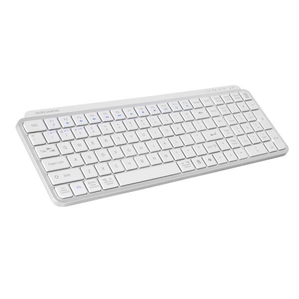 TECLADO MARS GAMING WIRELESS BLUETOOTH MKSILENKEYSWES TECLA COPILOT 200H BAT ESP BLANCO