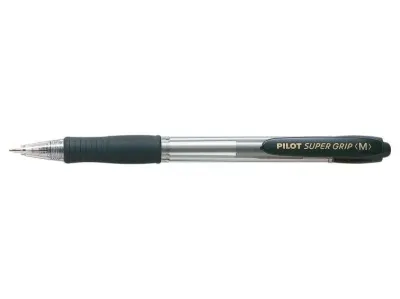 Pilot Boligrafo De Bola Retractil Supergrip - Punta Redonda 1.0Mm - Trazo 0.27Mm - Tinta De Aceite - Grip Ergonomico - Color Negro