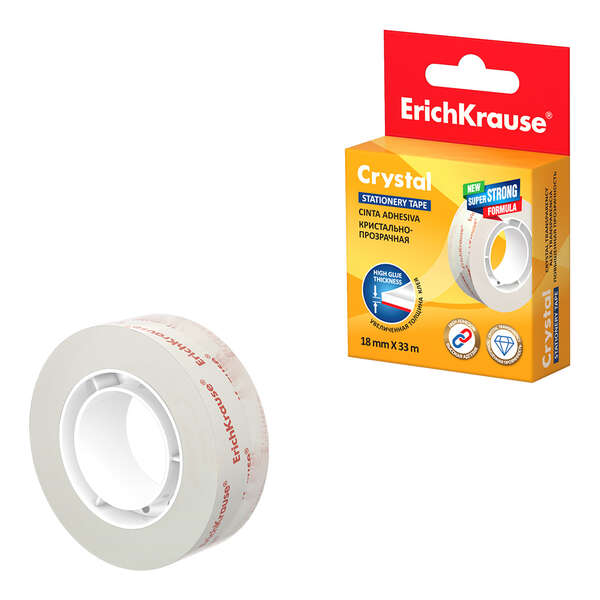 Erichkrause Cinta Adhesiva Crystal - 18Mmx33M - Transparente