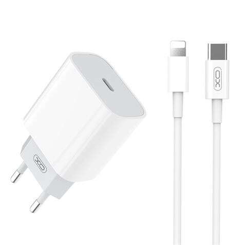 Xo L77 Pack Cargador De Corriente 1X Usb-C 20W Carga Rapida + Cable Usb-C A Lightning 1M