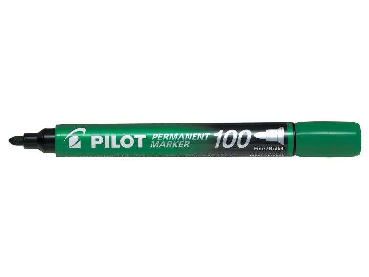 Pilot Rotulador Permanente 100 - Punta Fina De Bala 4,5Mm - Trazo 1Mm - Color Verde
