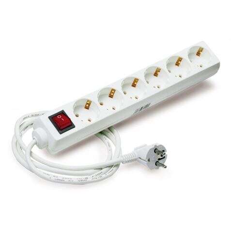 Elbat Regleta Alimentacion - 6 Tomas Schuko - Interruptor On/Off - Cable De 1.50M