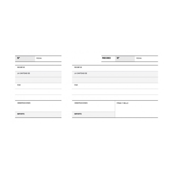 Apli Talonario De Recibos Tres De Folio Apaisado - Papel Litos - Modelo A-16 - Gramaje 60Gr - Microperforado Para Facil Extraccion